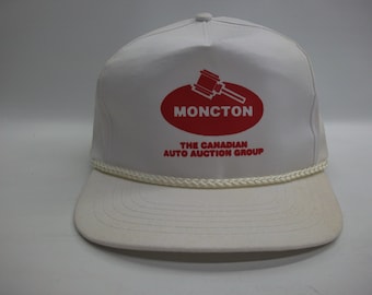 The Canadian Auto Auction Group Moncton Hat Vintage Discolored White Snapback Rope Baseball Cap