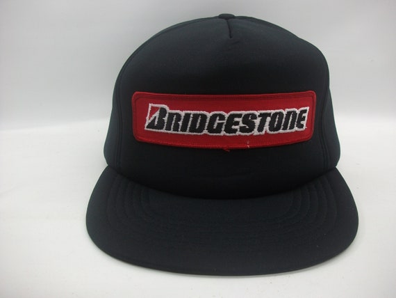 Bridgestone Patch Hat Vintage Black Snapback Base… - image 2