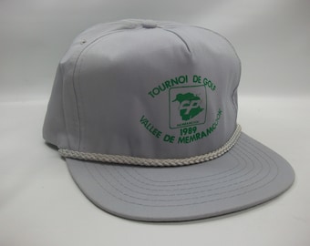 CP Tournoi De Golf 1989 Vallee De Memramcook French Francais Hat Vintage Gray Strapback Rope Baseball Cap
