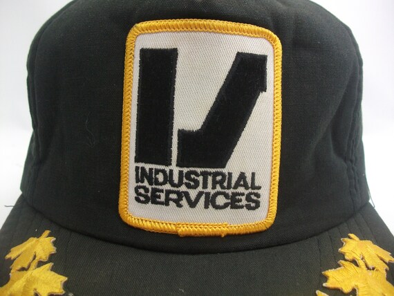 Industrial Services IS Patch Hat Black Maple Leaf… - image 3