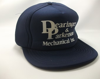Dearinger & Parkerson Mechanical Hat Vintage Blue Snapback Baseball Cap