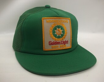Moosehead Golden Light Beer Patch Hat Vintage Ted Fletcher Green Snapback Trucker Cap