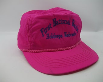 First National Bank Holdrege Nebraska Hat Vintage Purple Snapback Baseball Cap