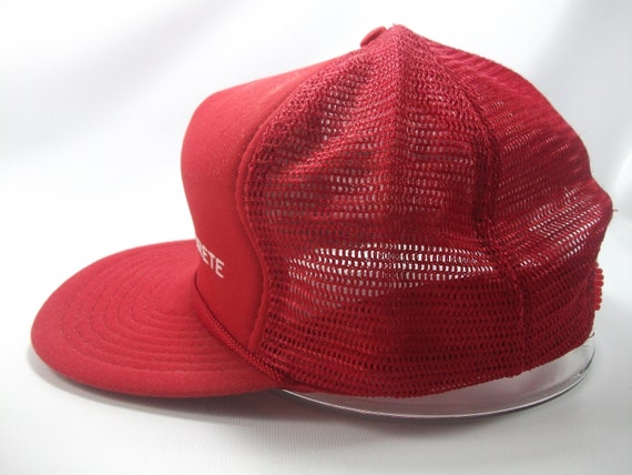 Crouse Concrete Hat Vintage Red Snapback Trucker … - image 3