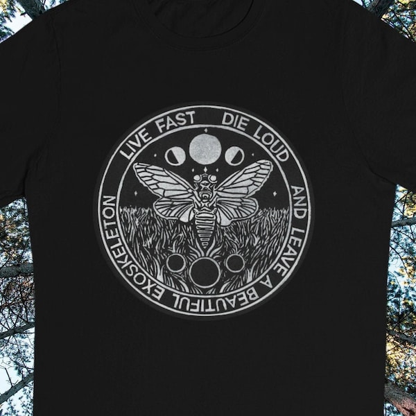 Live Fast, Die Loud, and Leave a Beautiful Exoskeleton Brood X Cicada Shirt with Original Art Design