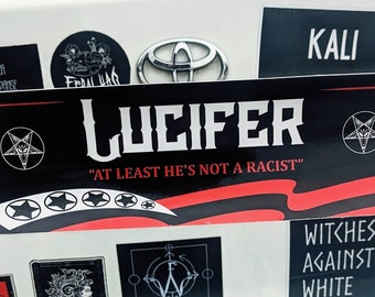 Adesivo per paraurti Lucifero per presidente, adesivo anti Trump Hail Satan, adesivi satanici, adesivi per paraurti Baphomet occulto