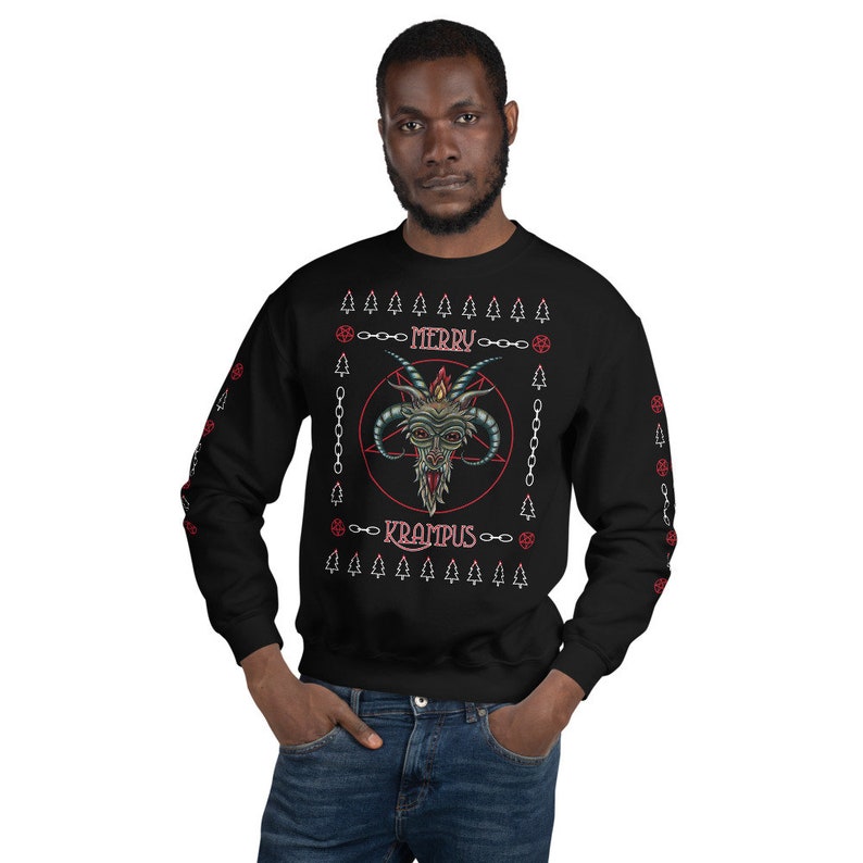Krampus Baphomet Ugly Christmas Sweater Krampus Sweatshirt | Etsy