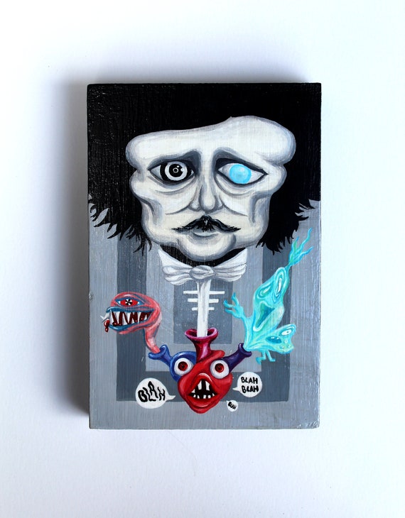 Edgar Allan Poe Art Poe Wall Art Dark Painting Halloween Etsy