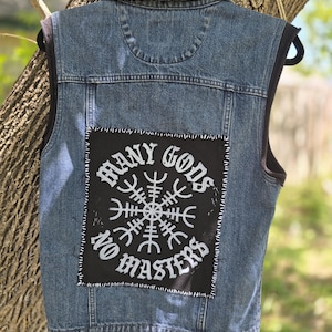 Pagan Battle Vest with Hand Printed Linocut Patch