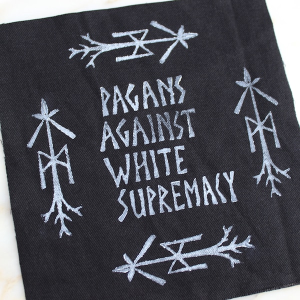 Pagans Against White Supremacy Patch, Pagan Witch Patch, Sew On Patch, Heathens Against Hate, Bind Rune Patch