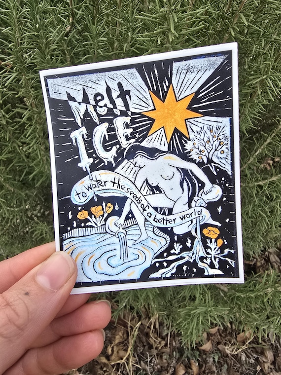 Melt Ice Vinyl Sticker for Immigrant Rights