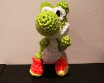 Peluche de ganchillo Yoshi - Animal de peluche de hilo hecho a mano (18 cm)
