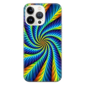 Psychedelic Trippy Phone Case Colours Cover for iPhone 16E, 16Pro Max, 15 Plus, 14, 13, 12, 11, XS & Samsung S25, S24, A56, A55, Pixel 9, 8