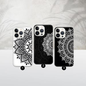 Mandala Phone Case: Black and White Line Art, Spiritual Design for iPhone,Samsung,Pixel