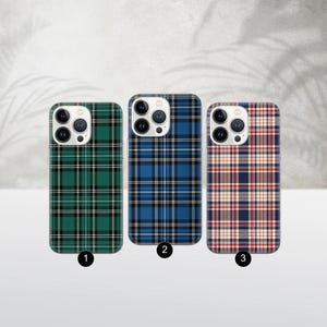 Plaid Cozy Phone Case Scottish Tartan Cover for iPhone 16e, 16Pro Max, 15 Plus, 14, 13, 12, 11, XS & Samsung S25, S24, A56, A55, Pixel 9, 8
