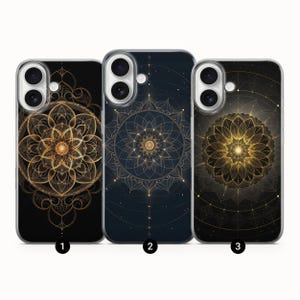 Boho Mandala Phone Case: Geometric Spiritual Art TPU Cover for iPhone,Samsung,Pixel