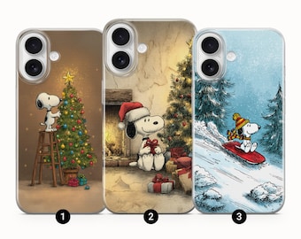 Snoopy Christmas Cartoon Dog TPU Gel Phone Case for iPhone, Samsung, Google Pixel