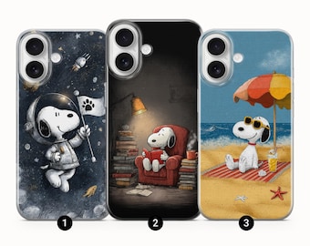 Snoopy Cartoon Dog Phone Case for iPhone, Samsung, Google Pixel