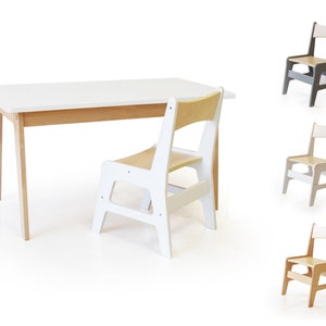 Chaise et table en bois massif pour enfants, tout-petits image 1