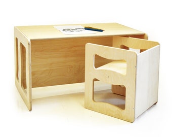 Montessori tafel/stoel, Kindertafel, Kinderstoel, Multifunctionele tafel/stoel, Montessori meubilair, peuter cub stoelen, peuterstoel