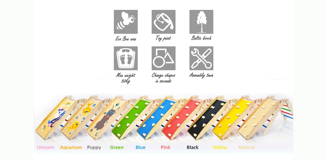 Double Sided Sliding Climbing Ramp for Woodwork for Kids Ramps Foldable ...
