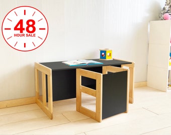 Montessori tafel/stoel, Kindertafel, Kinderstoel, Multifunctionele tafel/stoel, Montessori meubilair, peuter cub stoelen, peuterstoel