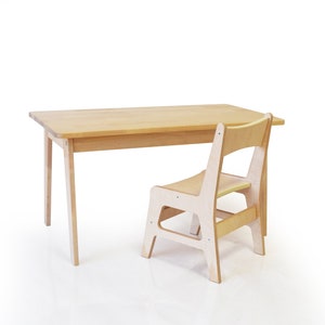 Chaise et table en bois massif pour enfants, tout-petits image 9