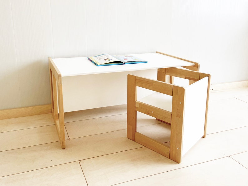 Table/chaise Montessori, table pour enfants, chaise pour enfants, table/chaise multifonctionnelle, meubles Montessori, chaises pour tout-petits, chaise pour tout-petits image 5