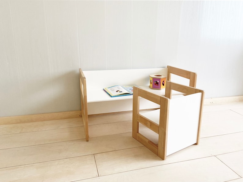 Table/chaise Montessori, table pour enfants, chaise pour enfants, table/chaise multifonctionnelle, meubles Montessori, chaises pour tout-petits, chaise pour tout-petits image 6