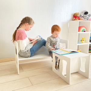 Montessori table/chair, Kids table, Kids chair, Multifunctional table/chair, Montessori furniture, toddler cub chairs, toddler chair zdjęcie 10