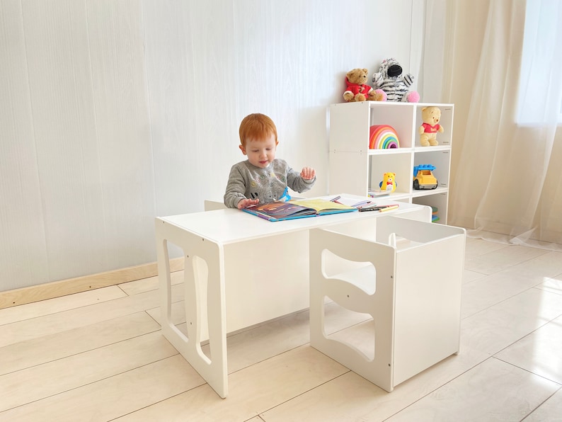Montessori table/chair, Kids table, Kids chair, Multifunctional table/chair, Montessori furniture, toddler cub chairs, toddler chair zdjęcie 9