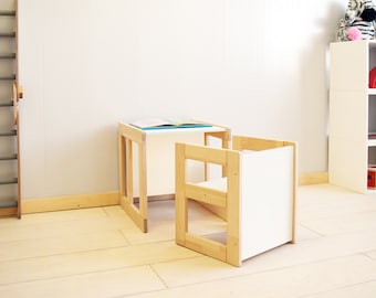 Table/chaise Montessori, table pour enfants, chaise pour enfants, table/chaise multifonctionnelle, meubles Montessori, chaises pour tout-petits, chaise pour tout-petits