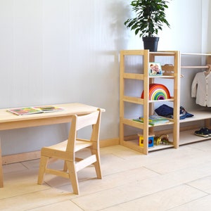 Chaise et table en bois massif pour enfants, tout-petits image 3