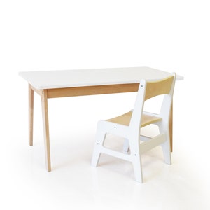 Chaise et table en bois massif pour enfants, tout-petits image 6