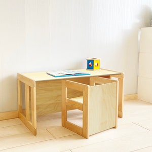 Table/chaise Montessori, table pour enfants, chaise pour enfants, table/chaise multifonctionnelle, meubles Montessori, chaises pour tout-petits, chaise pour tout-petits image 1