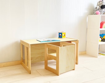 Table/chaise Montessori, table pour enfants, chaise pour enfants, table/chaise multifonctionnelle, meubles Montessori, chaises pour tout-petits, chaise pour tout-petits