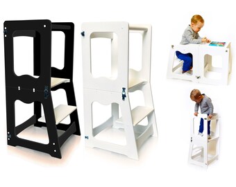 Montessori tower, foldable kitchen tower - table, kitchen helper tower, , montessori furniture, steps and stools, helper tower