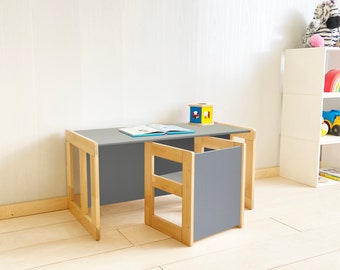 Montessori tafel/stoel, Kindertafel, Kinderstoel, Multifunctionele tafel/stoel, Montessori meubilair, peuter cub stoelen, peuterstoel