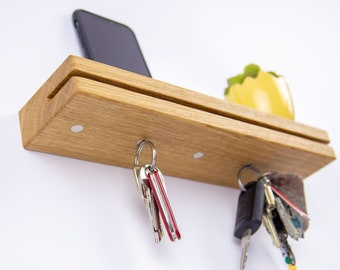 Talea key rack made of oak wood with magnets with large storage recess "Various lengths available"