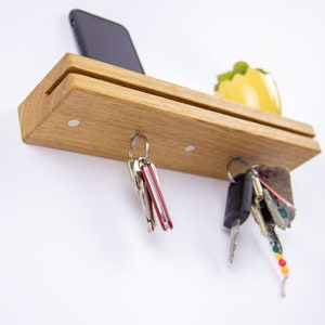 Talea key rack made of oak wood with magnets with large storage recess "Various lengths available"