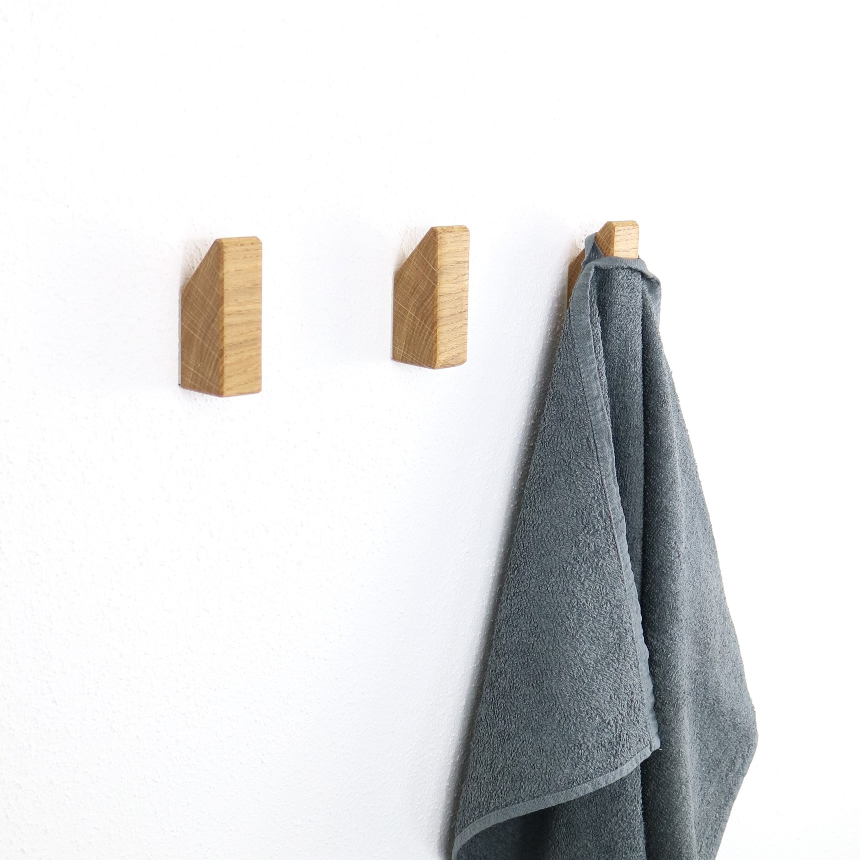 Coat hooks, decorative wall hooks, modern coat rack, wooden towel holder, hooks for the wall, wall storage, DIY coat hangers