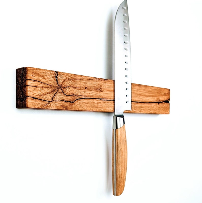 Magnetic knife rack knife holder CULTRO made of solid oak Eiche Rustikal
