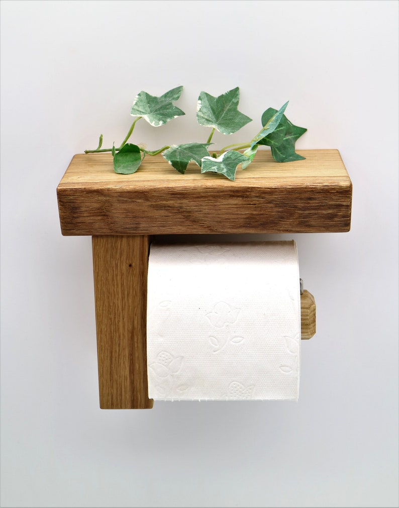 Toilettenpapierhalter Cultus aus Eichenholz oder Nussbaum Bild 2
