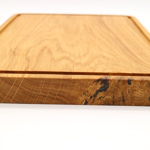 Snijplank/snackplank van eikenhout met sapgoot 36 cm x 25 cm afbeelding 4