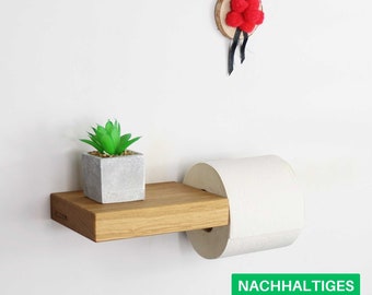 Toilet paper holder LEO made of oak