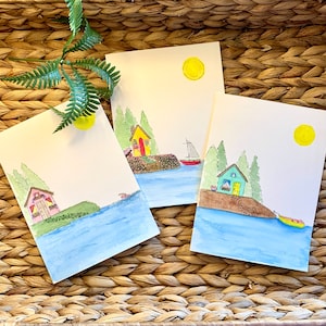 Cabin summer series set 3 blank cards
