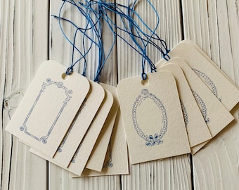 Vintage French mirror Gift tags set of 10