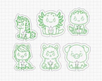Digital File ONLY Cute Animal and Sports Balls 17 Bread Bag Clips Holder Reusable SVG Bundle AI dxf Lightburn Craft Fairs Laser Cut Engrave