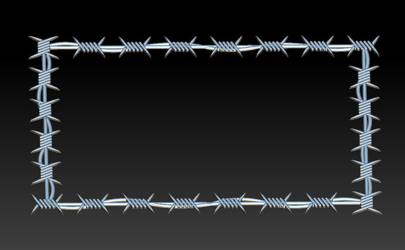 Barbed wire rectangle frame STL model for cnc routers and 3D | Etsy