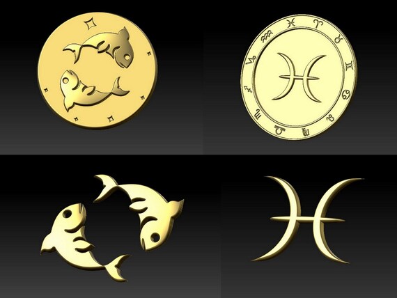 Pisces 4 Stl Models For Cnc Router And 3d Printers Horoscope Etsy